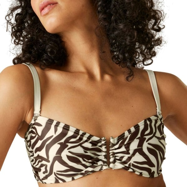 Regatta Womens/Ladies Aceana III Zebra Print Bikini Top - Tonal Grey