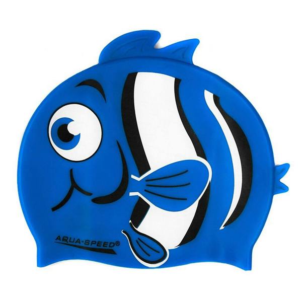Aqua Speed Boys Nemo Patterned Swimming Cap | Silicone 3D Print Easy Fit Swim Cap for Kids