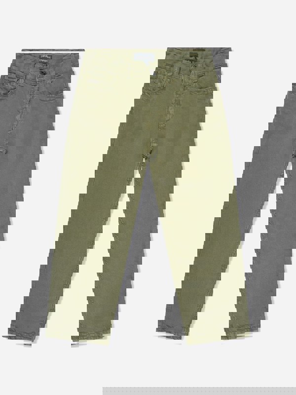 Emporio Armani Boys Linen Blend Trousers in Green