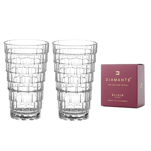 Diamante HiBall Stackable Crystal Glasses - Set of 2