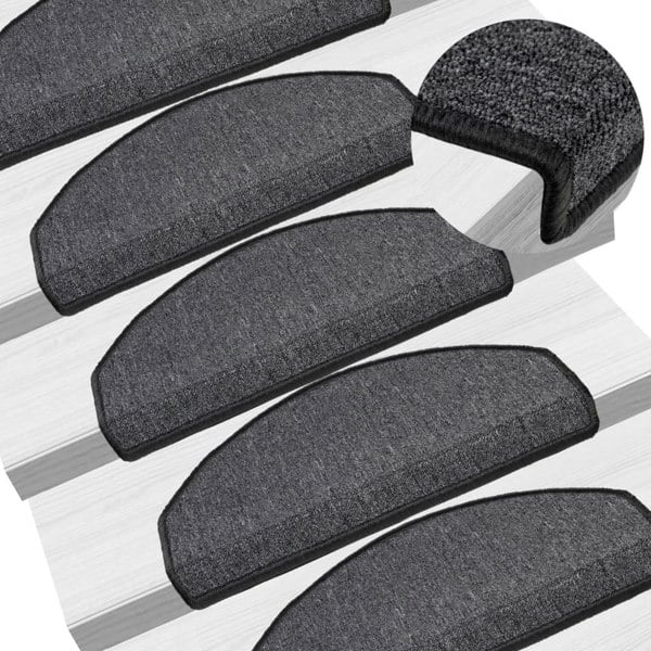 Berkfield Carpet Stair Treads 15 pcs Anthracite 65x24x4 cm