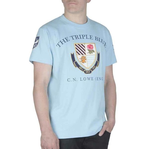 Retro-England-Rugby-T-Shirt-Triple-Blue-Sky-model