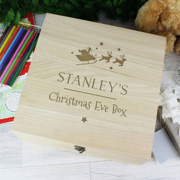 Personalised Memento Company Personalised Large Wooden Christmas Eve Box