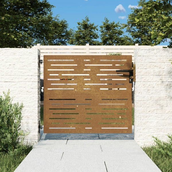 Berkfield Garden Gate 85x75 cm Corten Steel Square Design