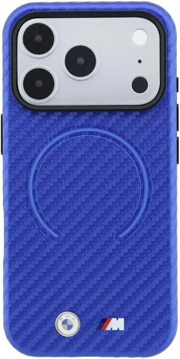 BMW M Carbon Printed Ring Case with MagSafe for iPhone 17/18 Pro Max 6.9" Blue - BMHMP18X26SWPCMBB