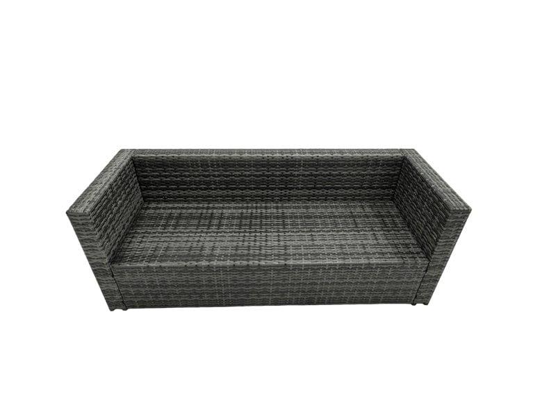 Fimous Rattan Garden Furniture Firepit Dining Set 8 Seater Lounge Sofa Table Set with 2 Small Footstools