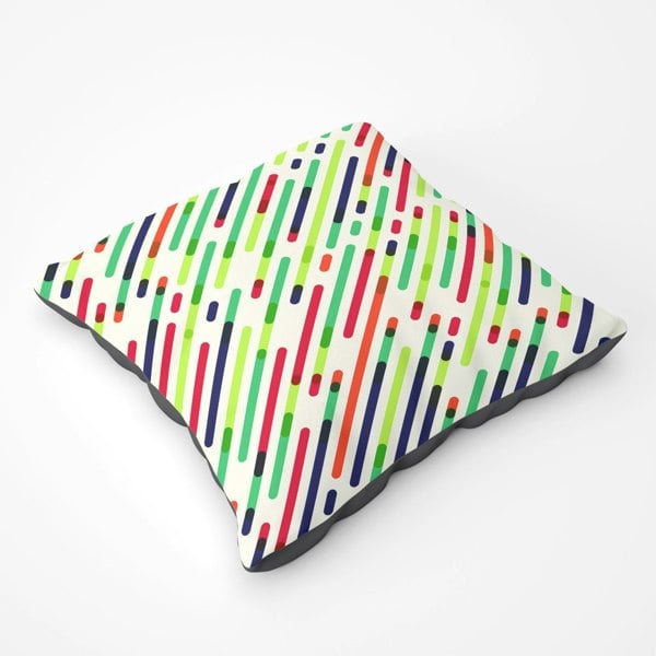 Warren Reed Coloured Diagonal Abstract Pattern Floor Cushion