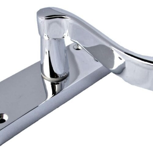 EDH Door Hardware Polished Chrome Victorian Scroll Door Handles – 118mm x 42mm Backplate – Set of 6 Pairs