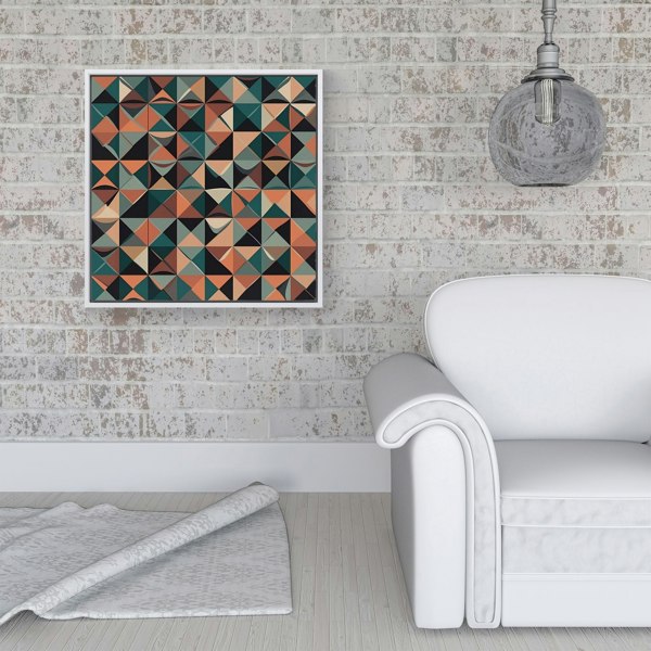 Warren Reed Geometric Print Pattern Framed Canvas