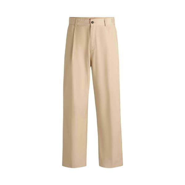 Hugo Mens Renar Relaxed Fit Trousers - Beige - 