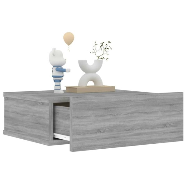 Berkfield Floating Nightstands 2pcs Grey Sonoma 40x30x15cm Engineered Wood