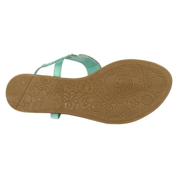 Savannah Ladies Savannah Flat Diamante Jewel Trim Toe Post Sandal