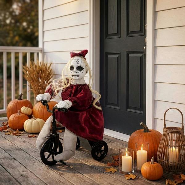 Garden Greatness Animated Halloween Doll on Tricycle
