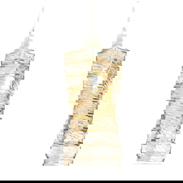 Sleek Gold Tinted Pendant Light Shade with Staggered Rectangular Body Image 4