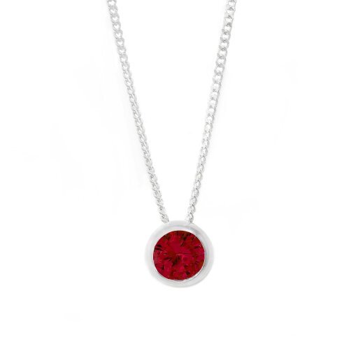 Say It With January Children's Birthstone Necklace - Sterling Silver - July