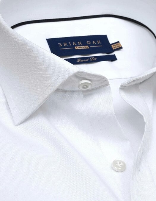 Men's White Self Textured Formal Shirt