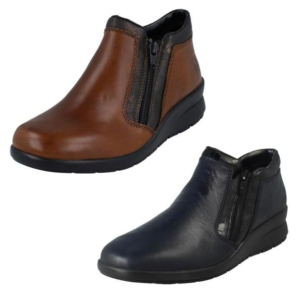 Rieker Ladies Rieker Ankle Boots With Double Zip L4883