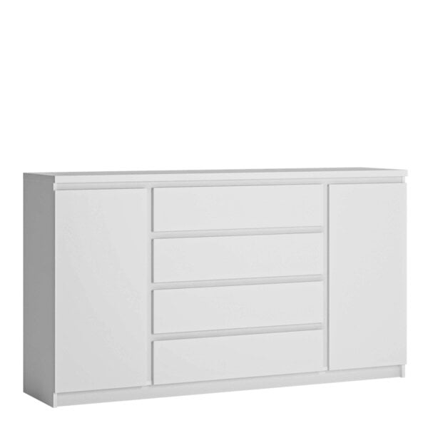 Wyld Haus Hemingway White Wooden 2 Door 4 Drawer Wide Sideboard