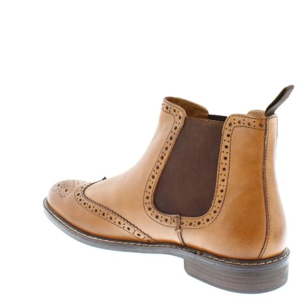 Thomas Crick Red Tape Crick Downton Brogue Mens Chelsea Pull On Leather