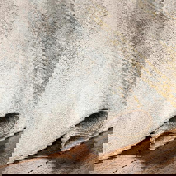 Livabliss San Francisco-Abstract Brown Taupe Yellow Modern Marble Rug