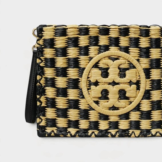 Tory Burch Ella Crochet Raffia Pouch
