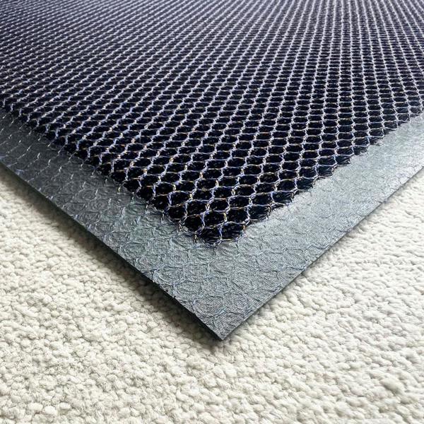 Ultralux Mesh Dirt Trapper Door Mat – Non-Slip Vinyl Indoor/Outdoor Scraper Entrance Mat – Metallic Blue & Orange – Multiple Sizes UMMBL