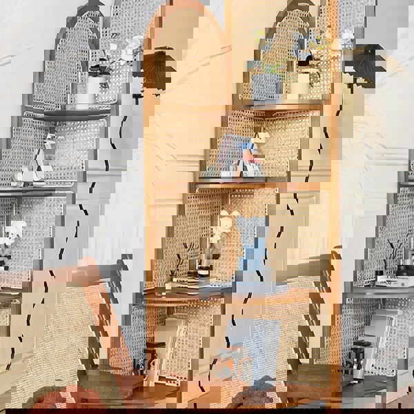 Rit Concept Vicente Triangle Bookshelf, Rattan