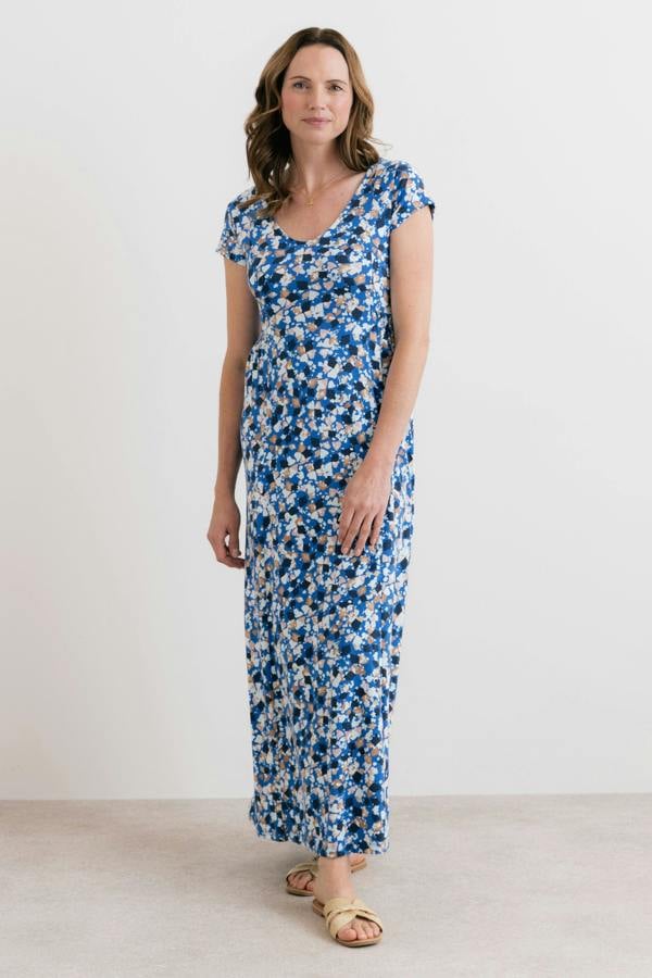 Lily & Me Penelope Cotton Jersey Maxi Dress Cobalt