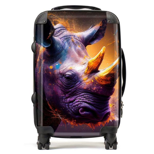 Warren Reed Golden Rhino Face Splashart Suitcase