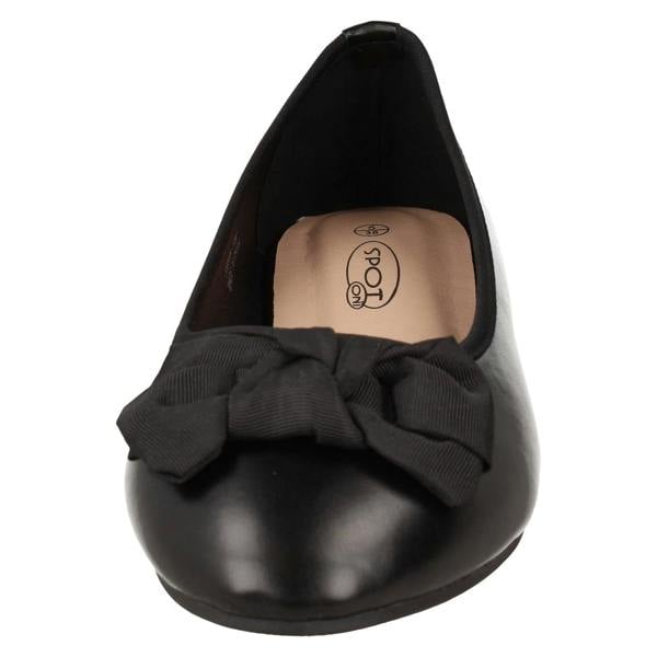 Spot On Ladies Spot On Flat Comfort Wide Ballerina Shoes F80588