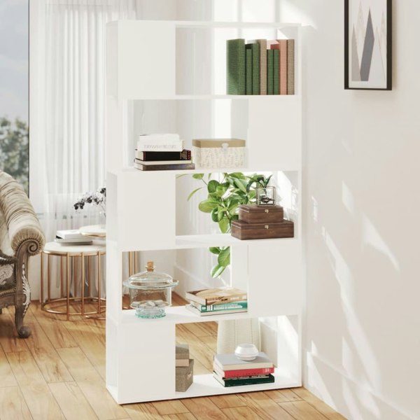 Berkfield Book Cabinet Room Divider White 80x24x155 cm Engineered Wood