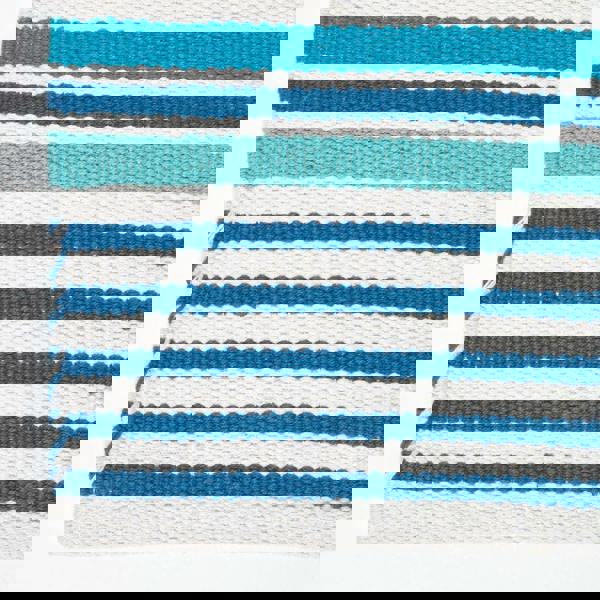 HOMESCAPES Striped Cotton Modern Rug Scandinavian Style