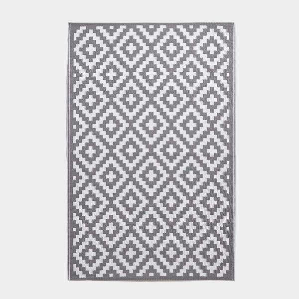 HOMESCAPES Outdoor Rug Luxury Waterproof Reversible Recycled, For Garden, Zoe Geometric
