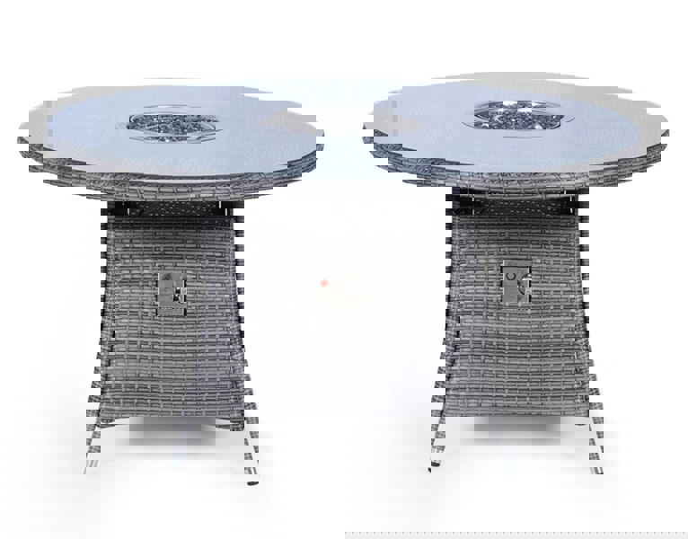 Giardino Fire Pit 6 Seater Round Rattan Dining Table