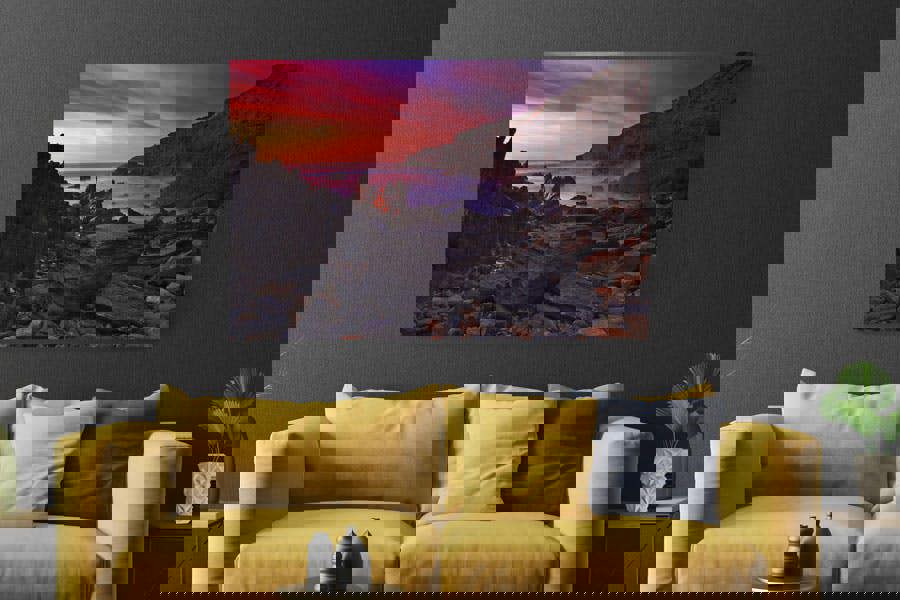 sunset coastal seascape wall print