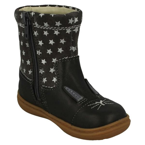 Clarks Girls Clarks Rabbit Detailed Mid Calf Boots Flash Ear