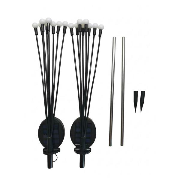 Milagro Solar Lamp Multi 8 3000K Ip44 2 Pcs Black