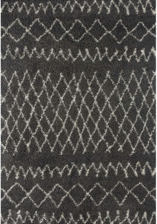 Moroccan dark grey shaggy rug non-shedding, pet-friendly, and easy to clean