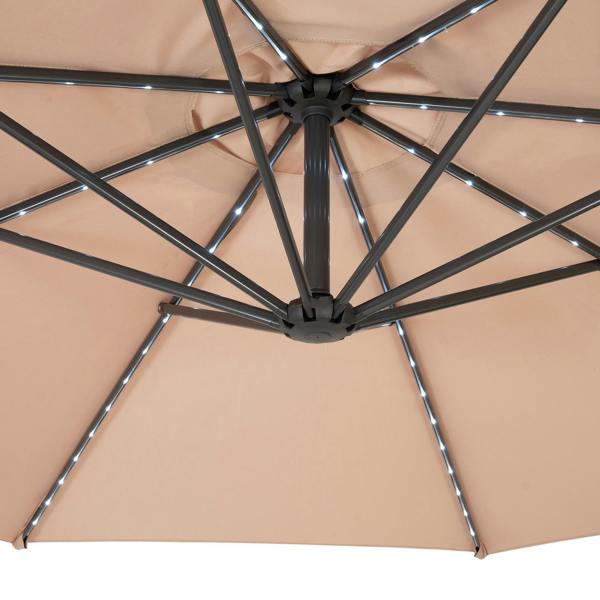 Jardi LED Cantilever Parasol 3m With Square Base – Beige