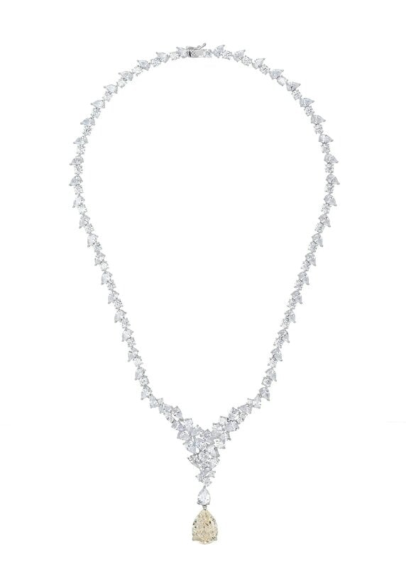 Latelita Lydia Statement Necklace Moissanite Silver
