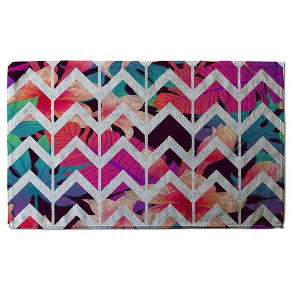 Benjamin Tate Design Tropical Geometric Zig Zags (Bath Towel)