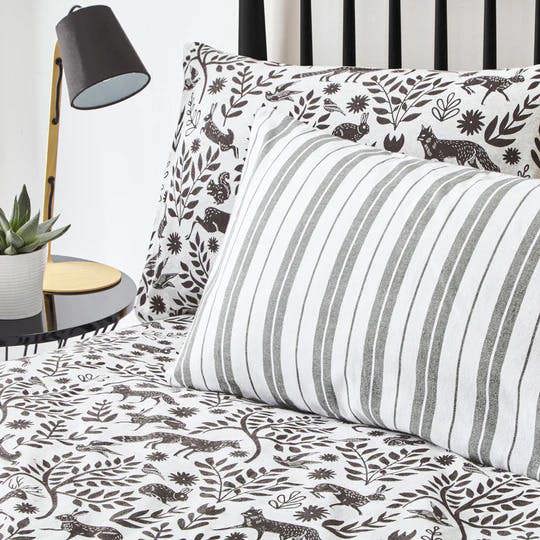 Furn Skandi Woodland Duvet Cover Set - Coal - 