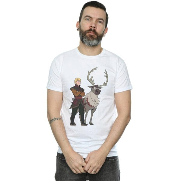 Disney Mens Frozen 2 Sven And Kristoff T-Shirt - White