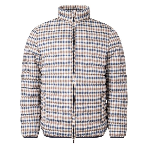 Aquascutum Active 100GR Mock Neck Beige Check Jacket