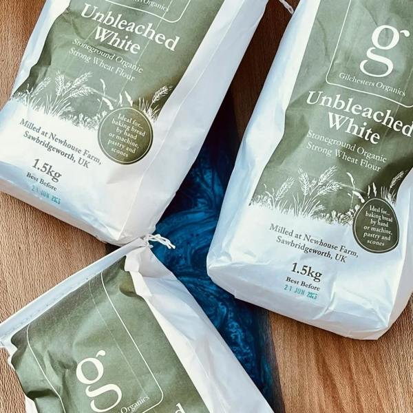 Sourdough By The Sea Gilchesters Organics Unbleached White Strong Bread Flour – 3 x 1.5kg - Incl Free Delivery