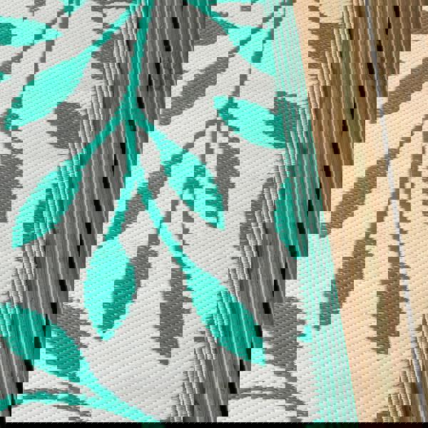 Samuel Alexander 1.5m x 2.1m Green Leaves Large Outdoor Alfresco Patio Rug Mat