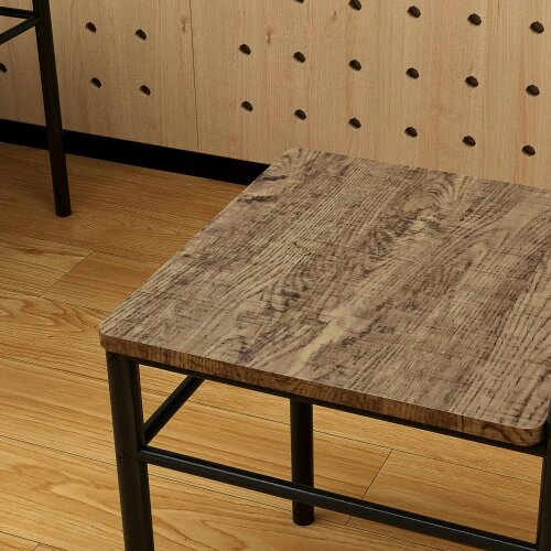 Wyld Haus Birutte Wooden Oak Effect And Black 5 Piece Minimal Dining Set