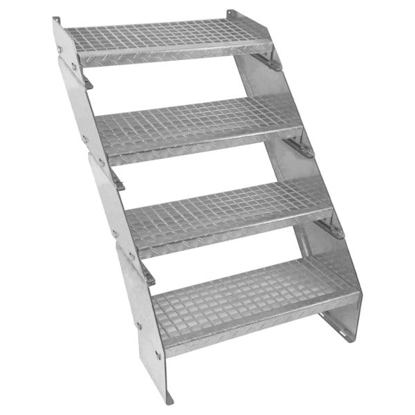 Monstershop Adjustable 4 Section Galvanised Staircase - 600mm Wide