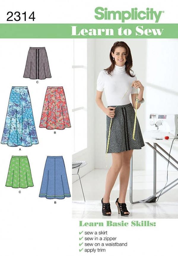 Simplicity Sewing Pattern 2314, Skirts for Women, 6-8-10-12-14-16-18 - Beginner, Easy