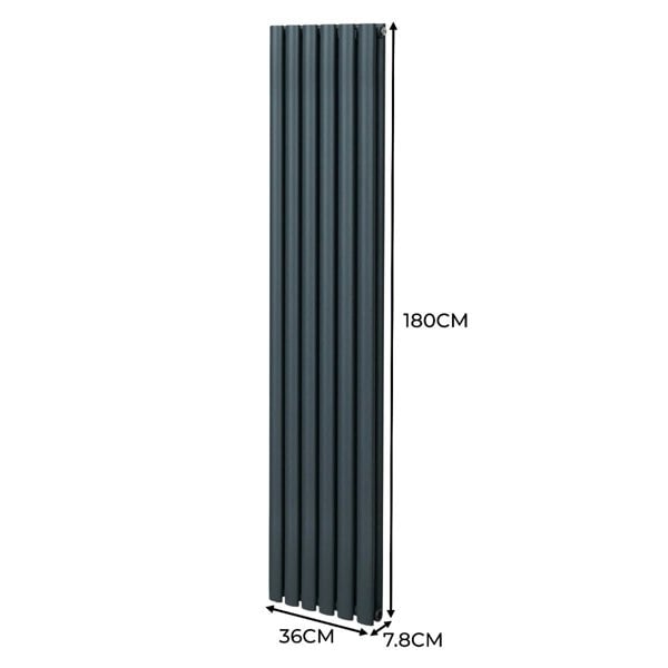 Monstershop Oval Column Radiator – 1800mm x 360mm – Anthracite Grey